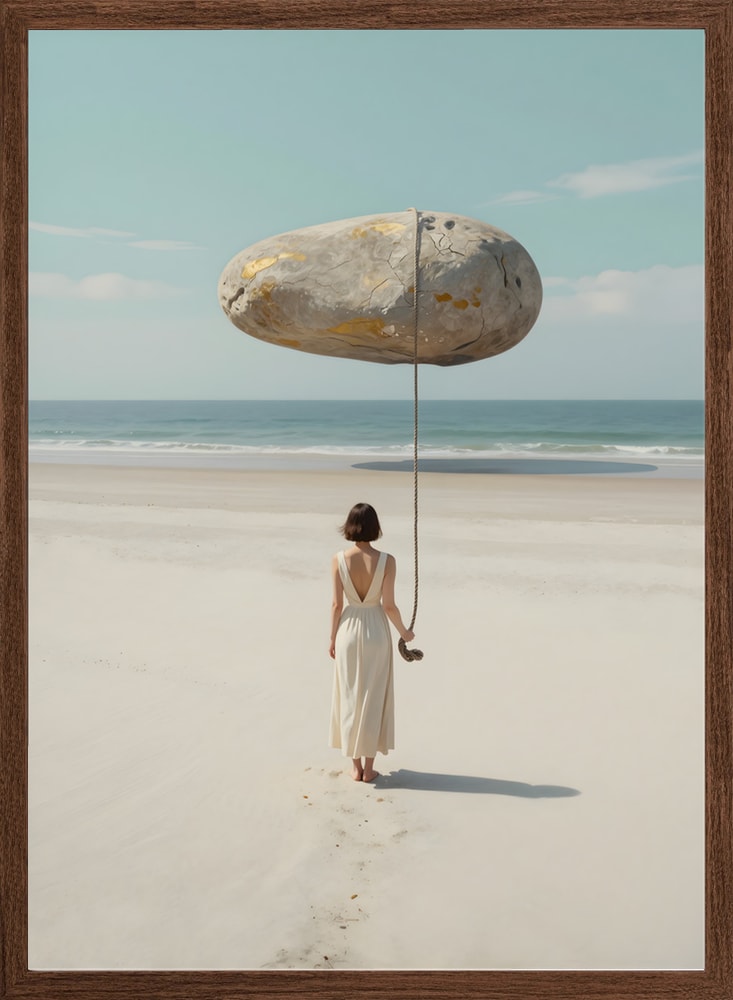 Serene Beach Floating Stone