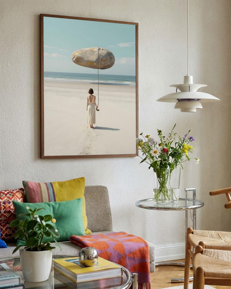 Serene Beach Floating Stone