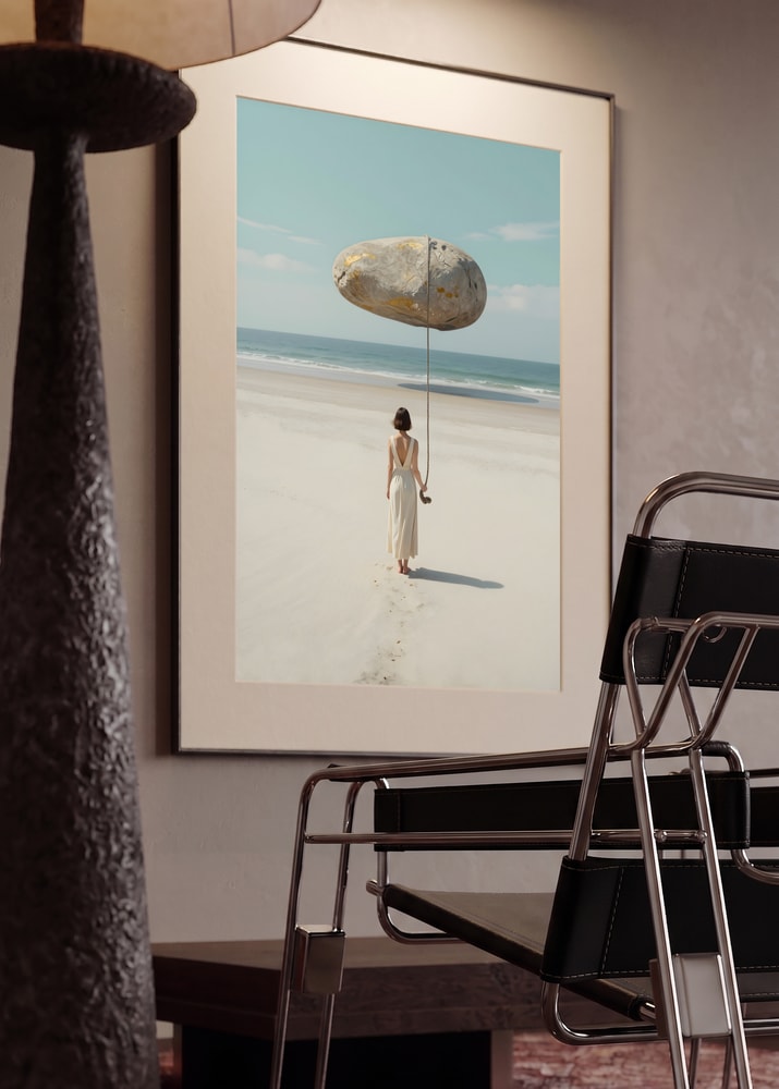 Serene Beach Floating Stone