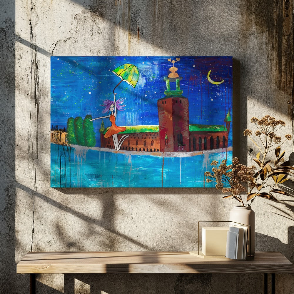 Whimsical Girl Stockholm Night