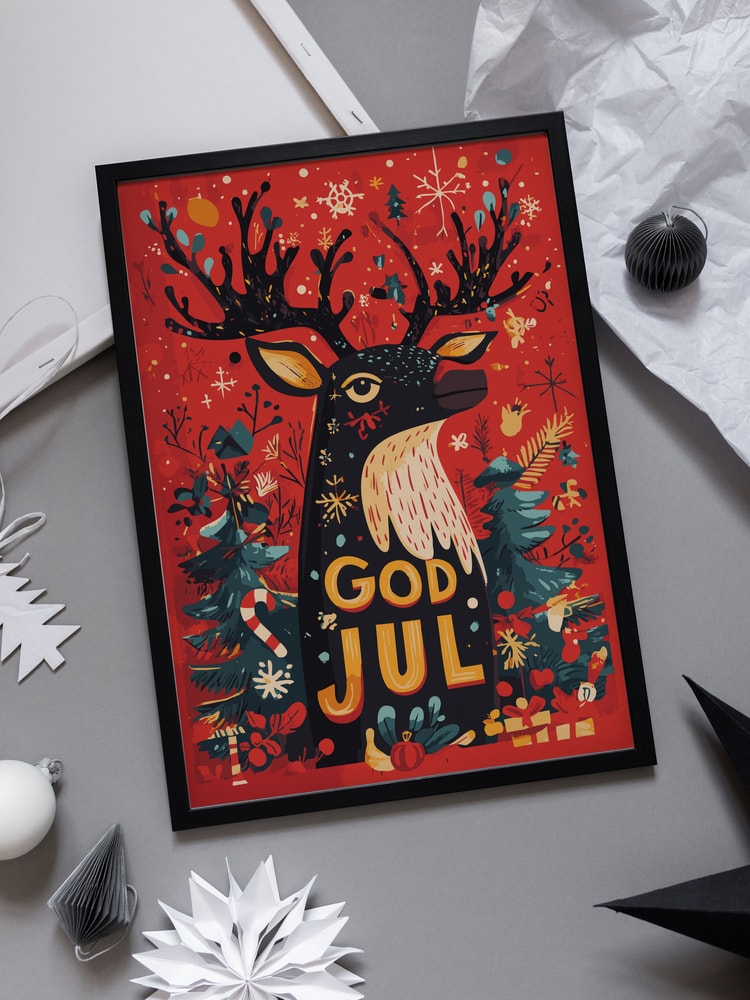 God Jul Festive Reindeer