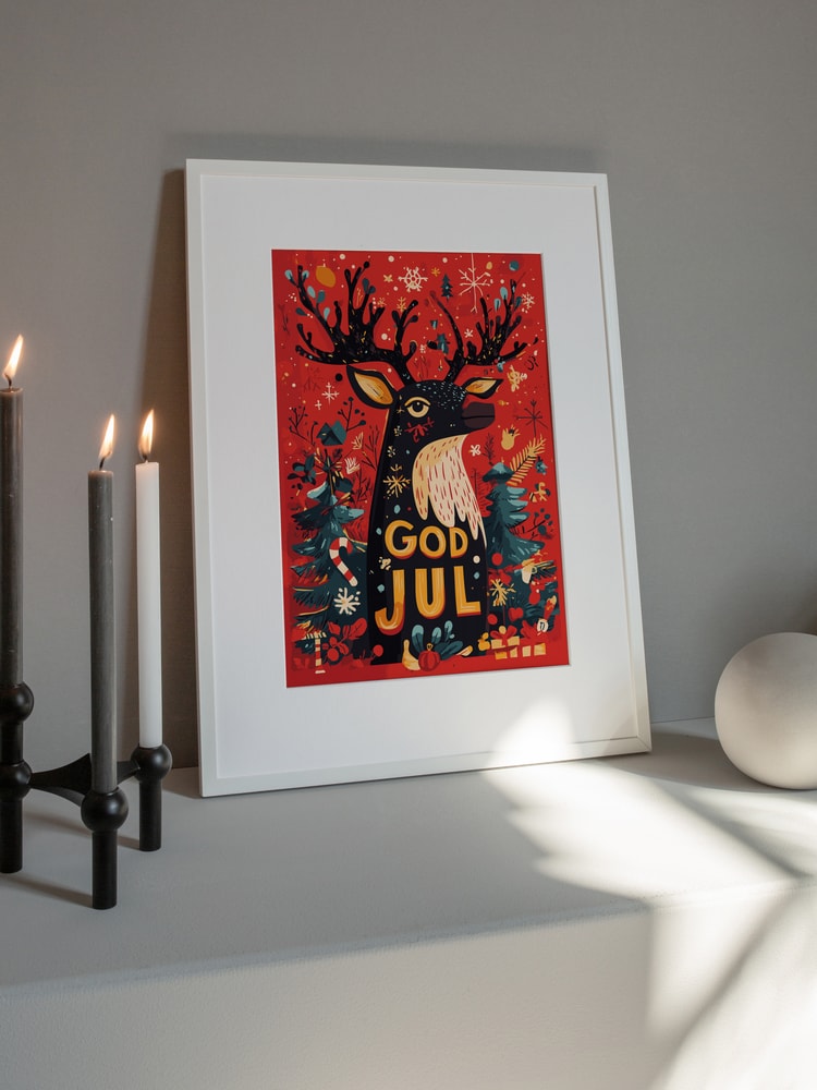 God Jul Festive Reindeer