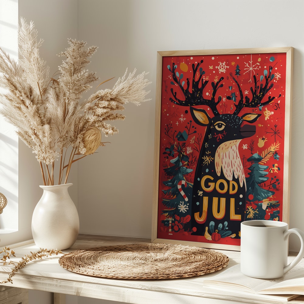 God Jul Festive Reindeer