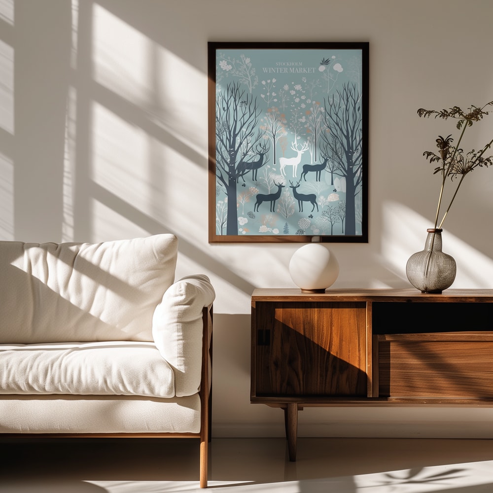 Winter Woodland Deer