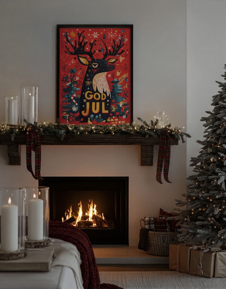 God Jul Festive Reindeer