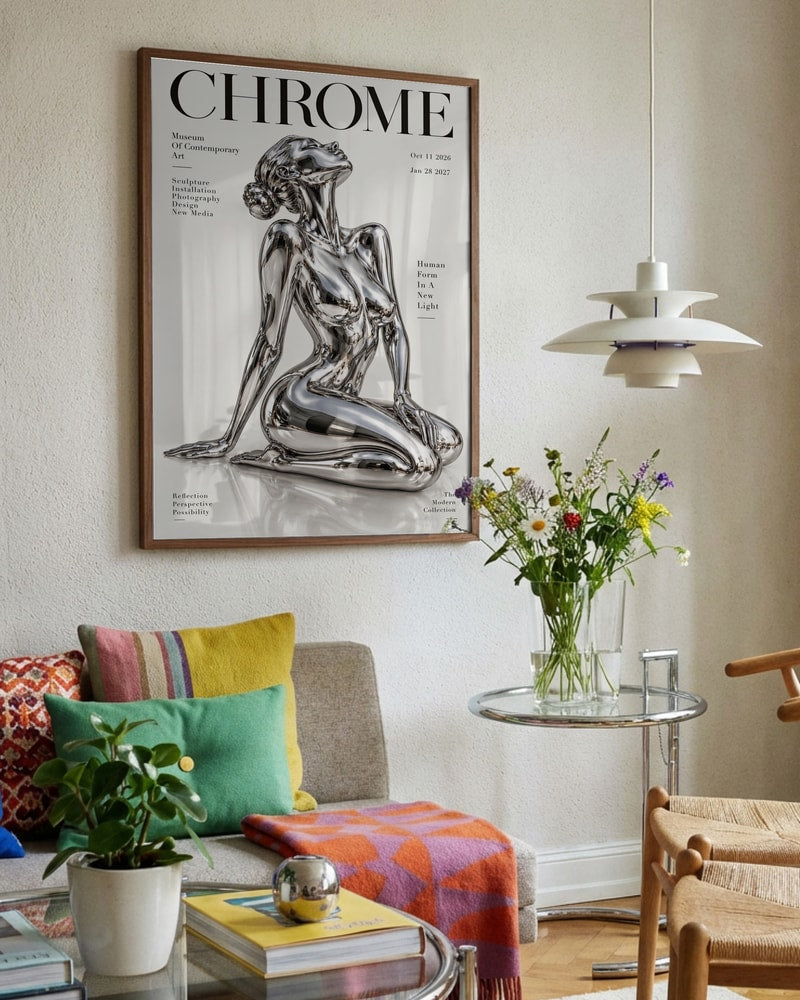 Chrome Woman Sculpture