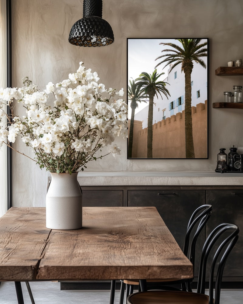 Sunny Palms And White Walls