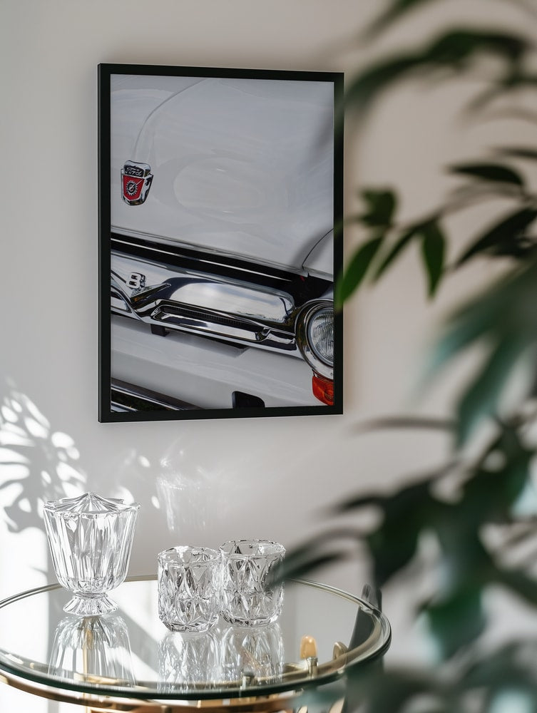 Classic White Car Front