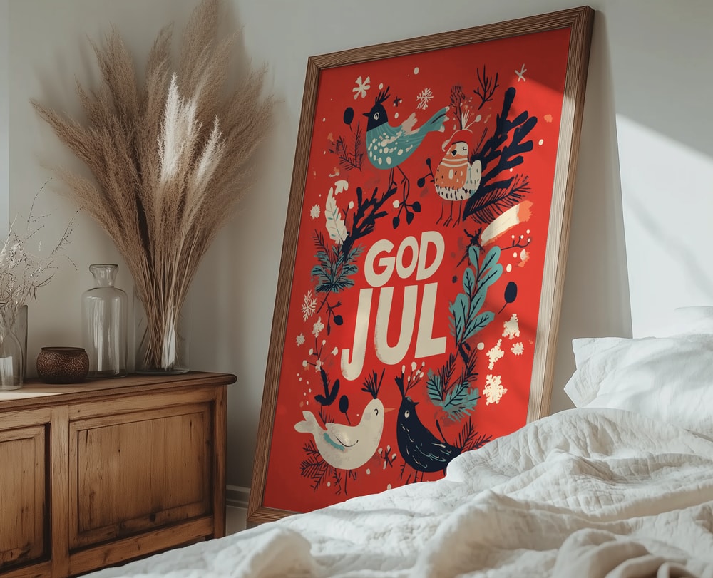 God Jul Festive Birds