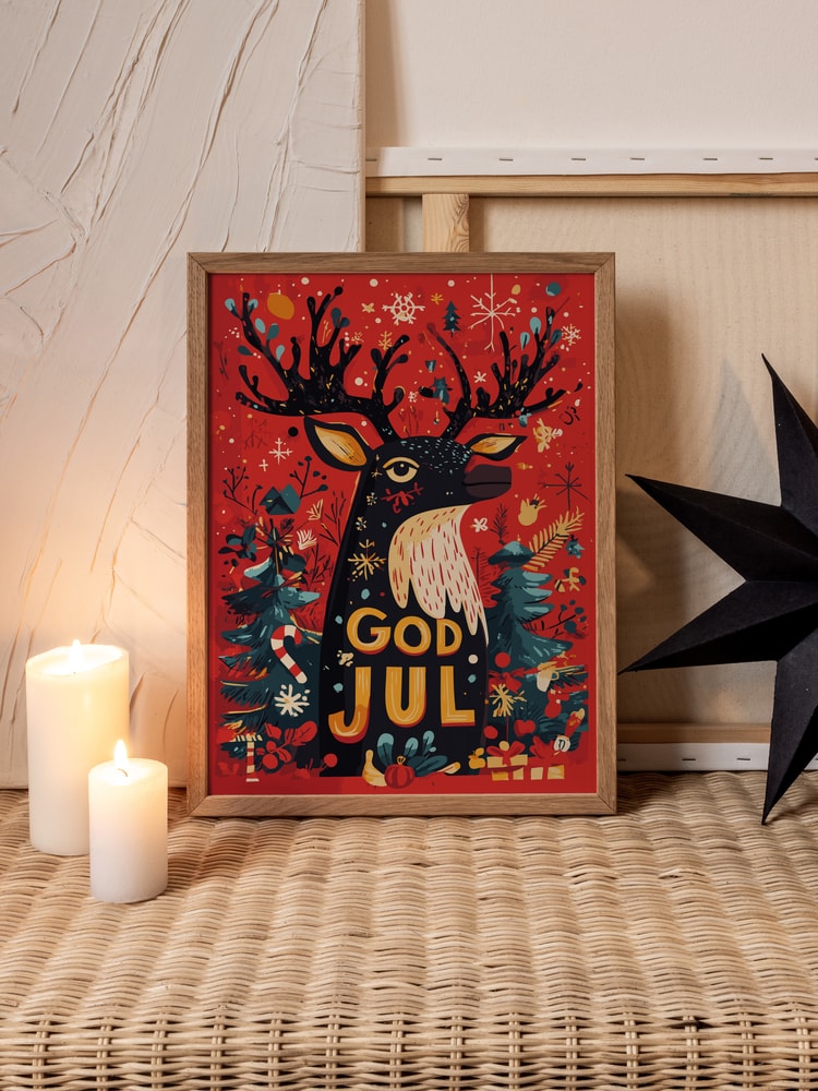 God Jul Festive Reindeer