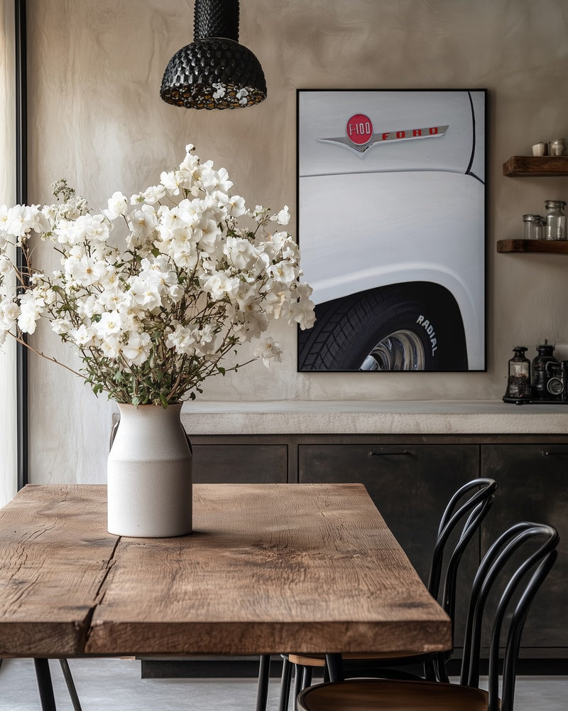 Vintage White Truck Detail