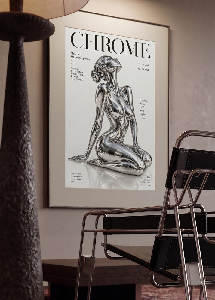 Chrome Woman Sculpture