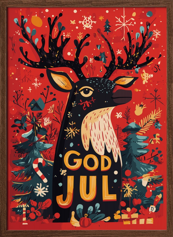 God Jul Festive Reindeer