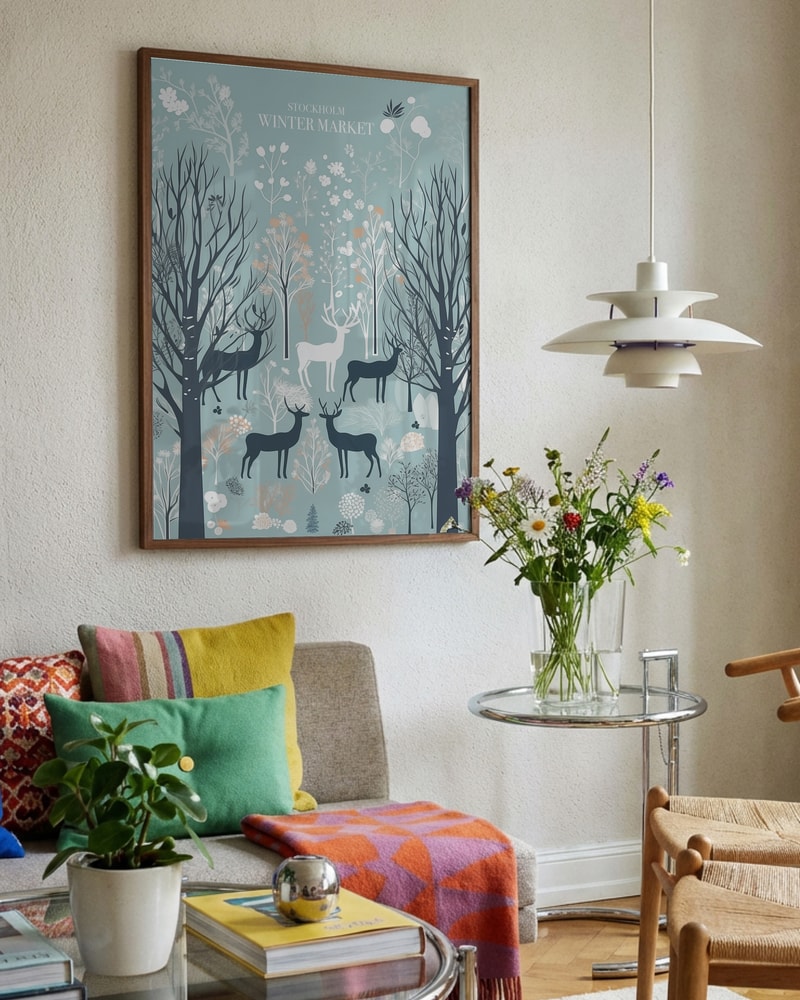 Winter Woodland Deer