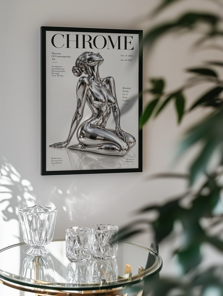 Chrome Woman Sculpture