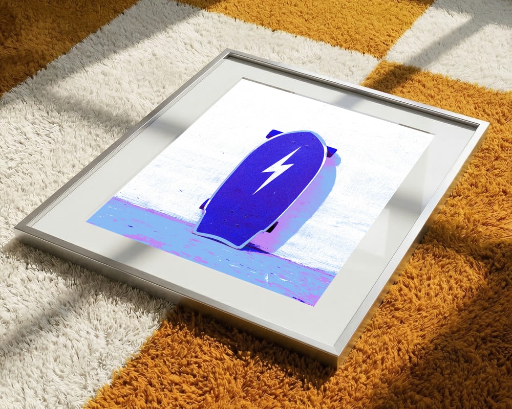Electric Blue Skateboard