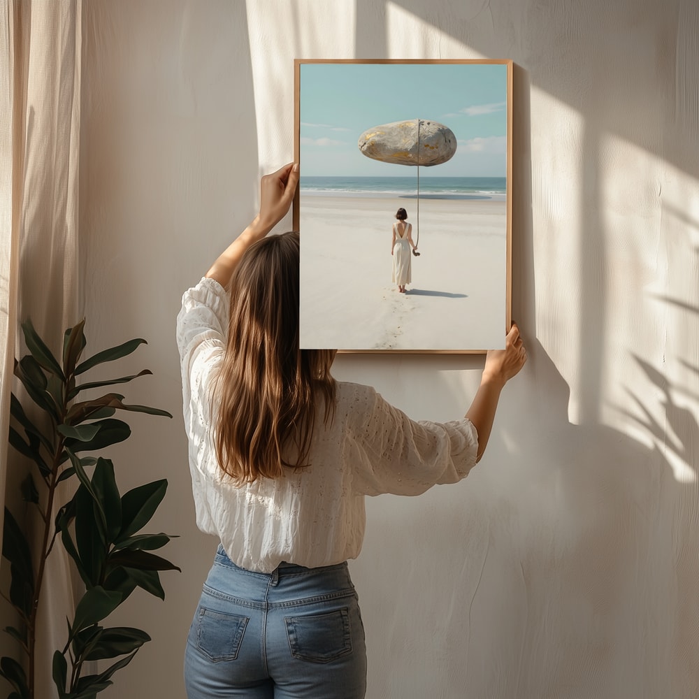 Serene Beach Floating Stone