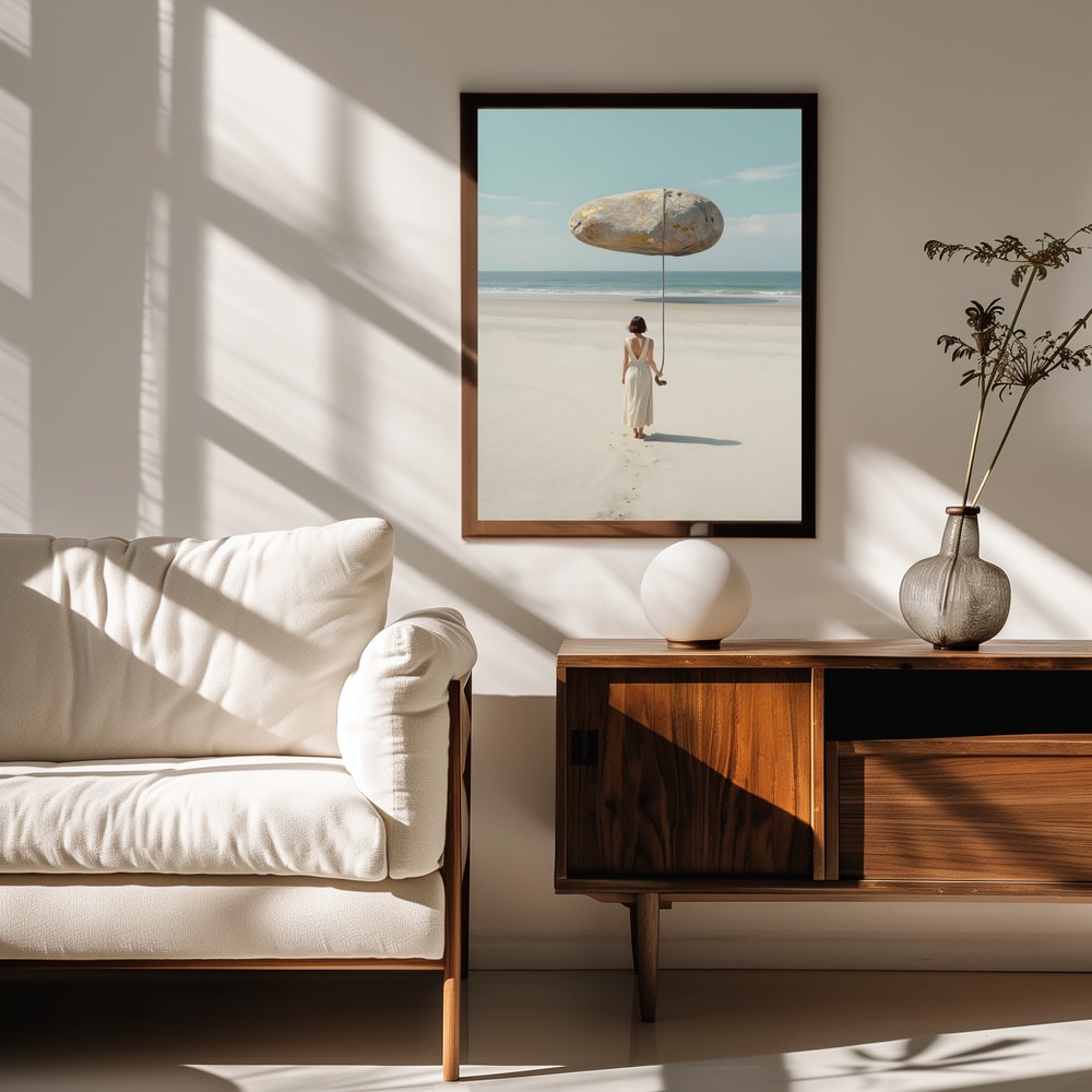 Serene Beach Floating Stone