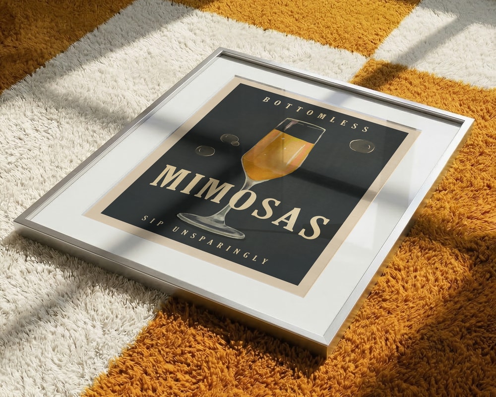 Bottomless Mimosas Art Deco Cocktail Bar Art