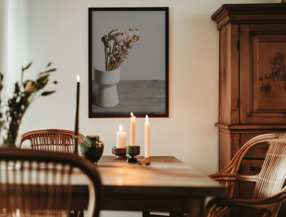 Natural Poppy Pods Vase