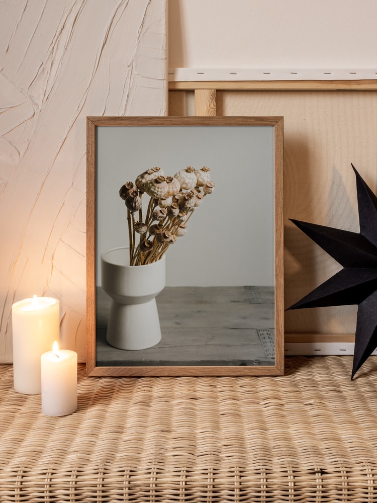 Natural Poppy Pods Vase