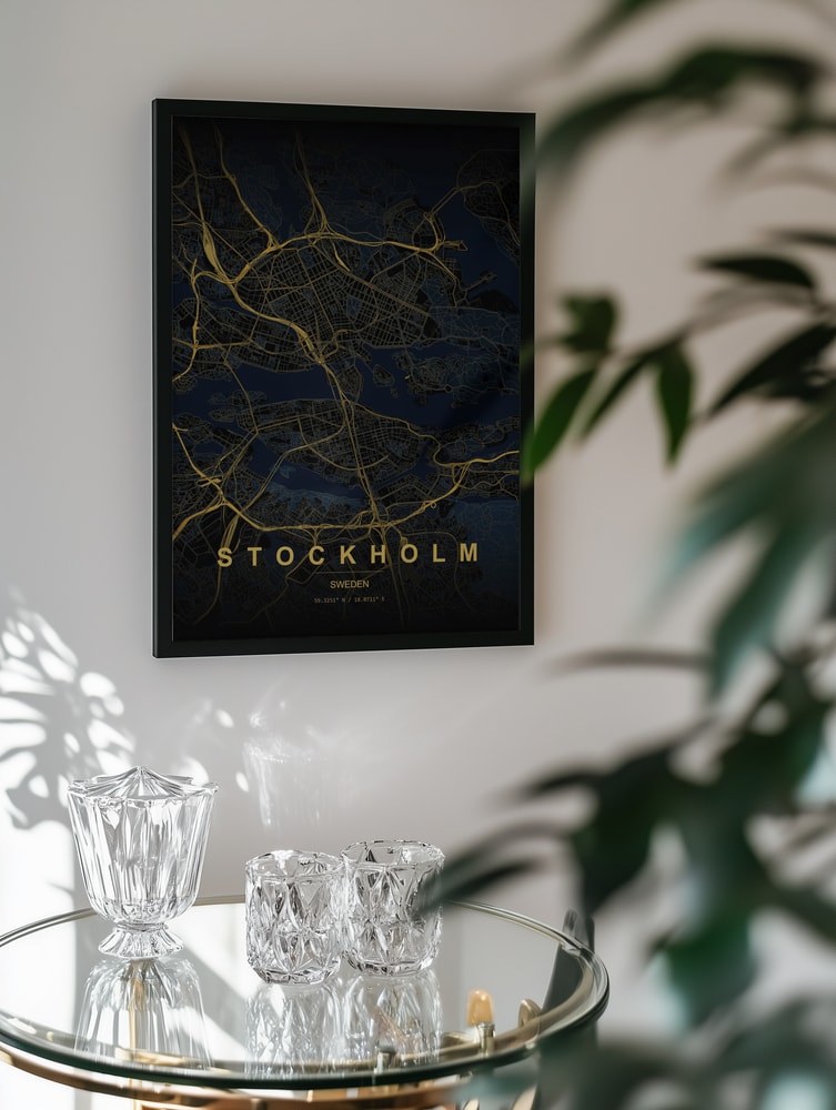 Golden Stockholm Map
