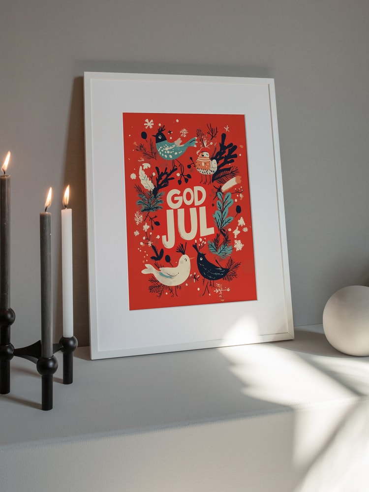God Jul Festive Birds