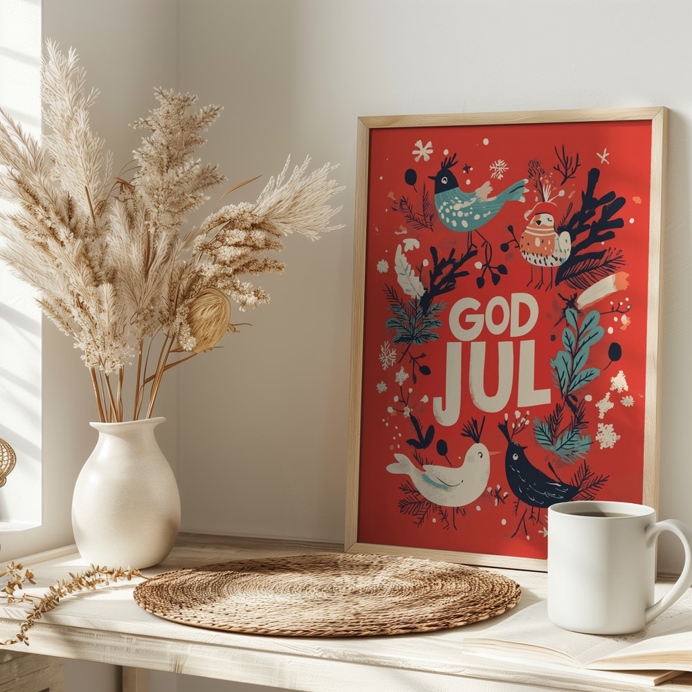 God Jul Festive Birds