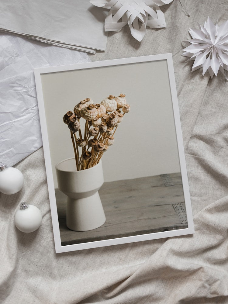 Natural Poppy Pods Vase