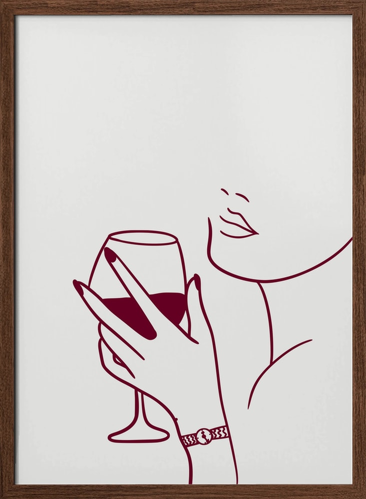 Elegant Woman Red Wine