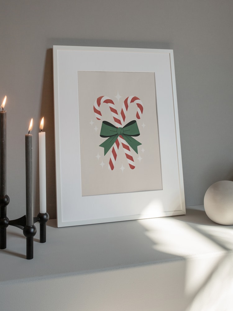 Candy Canes With Green Bow