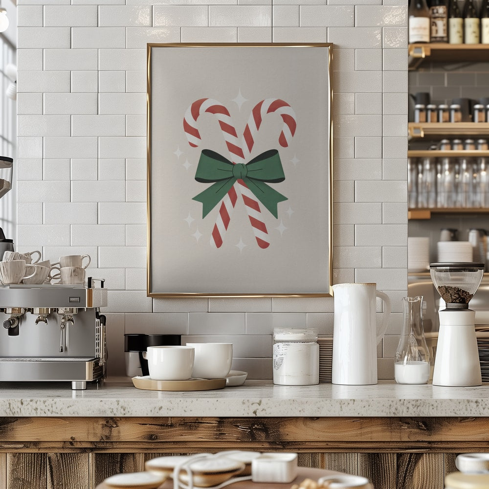 Candy Canes With Green Bow