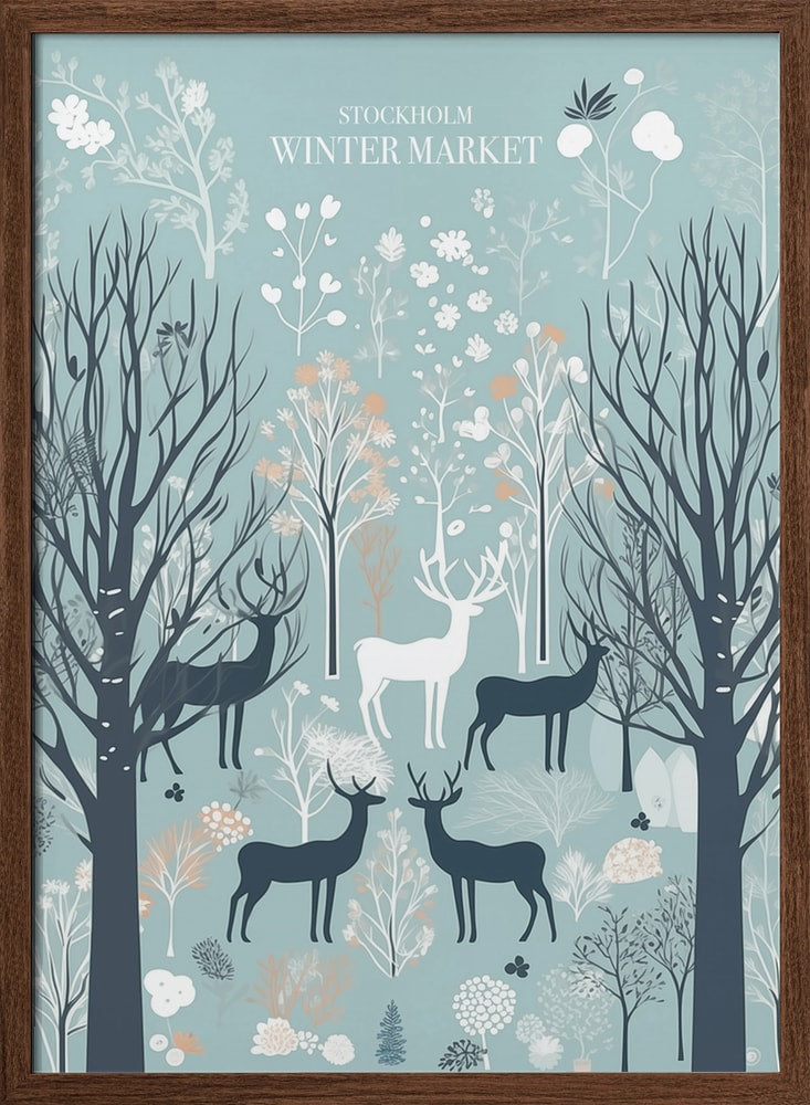 Winter Woodland Deer