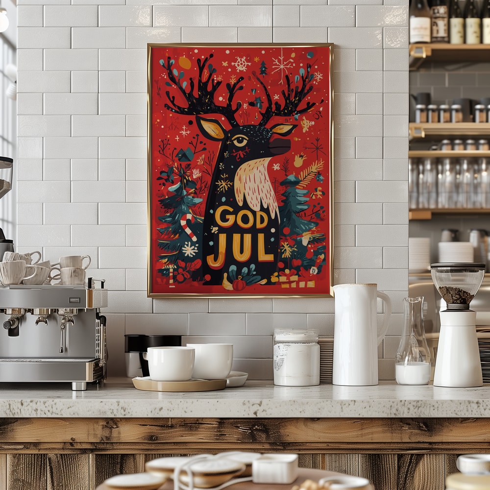 God Jul Festive Reindeer