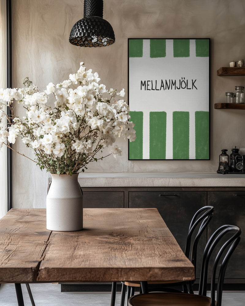 Swedish Milk Green Stripes