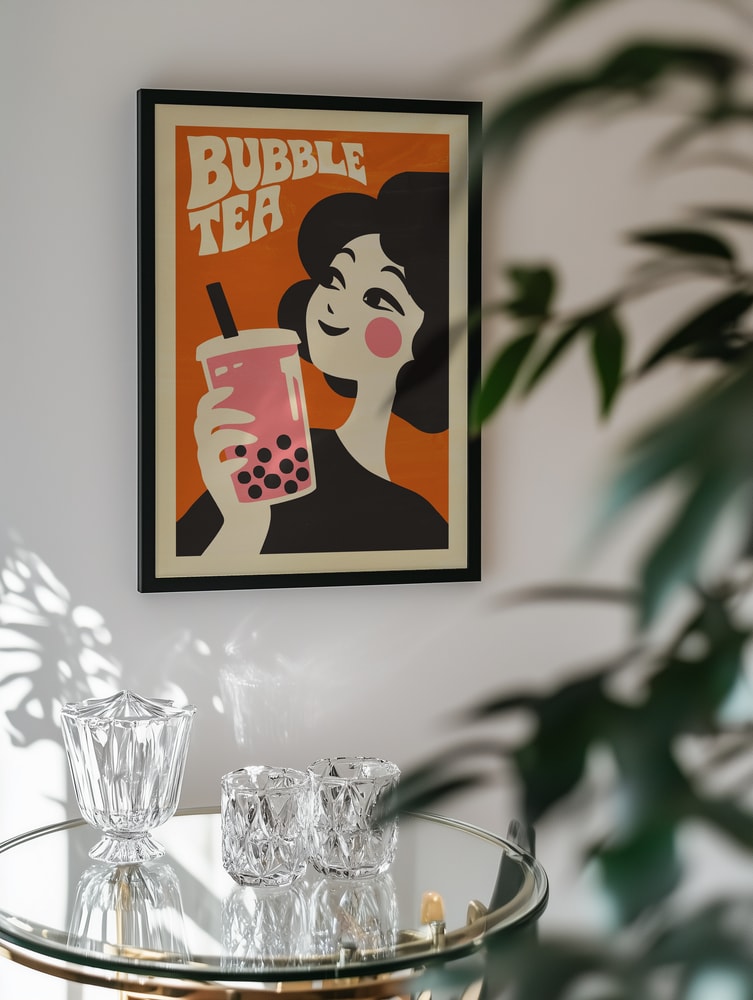 Smiling Bubble Tea Woman