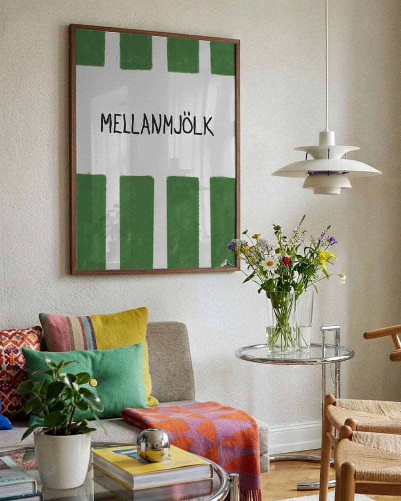 Swedish Milk Green Stripes