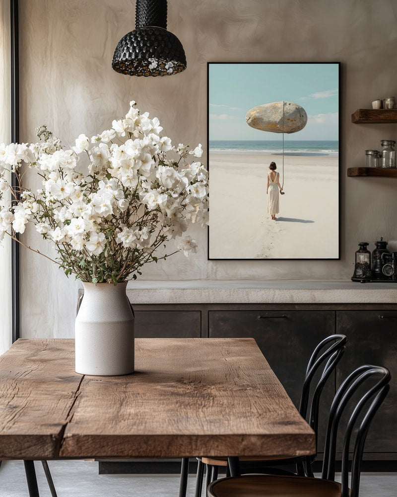 Serene Beach Floating Stone