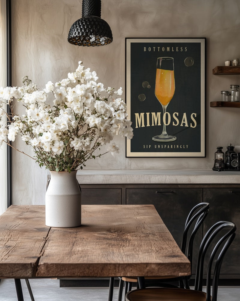 Bottomless Mimosas Art Deco Cocktail Bar Art