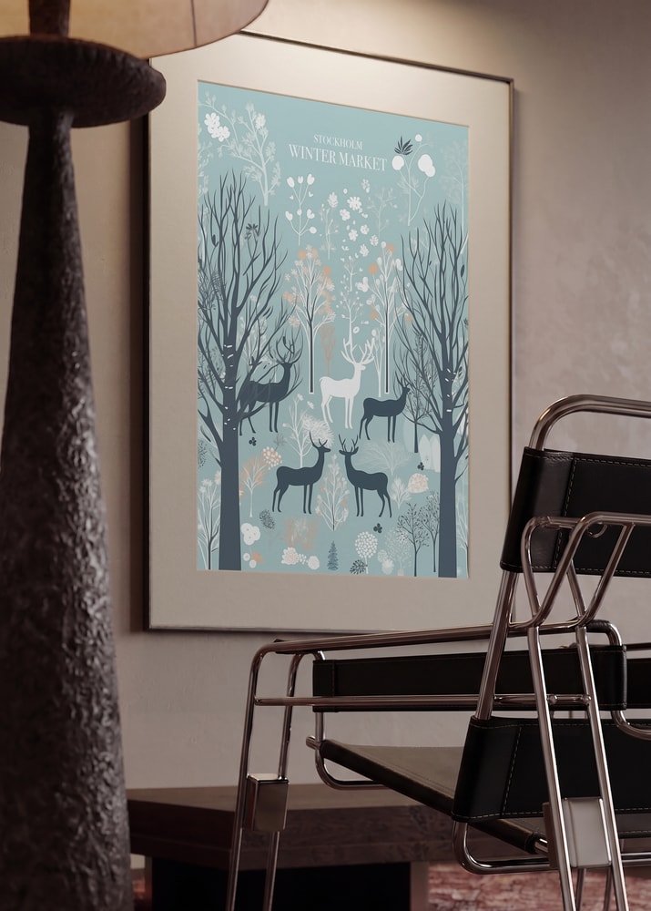 Winter Woodland Deer