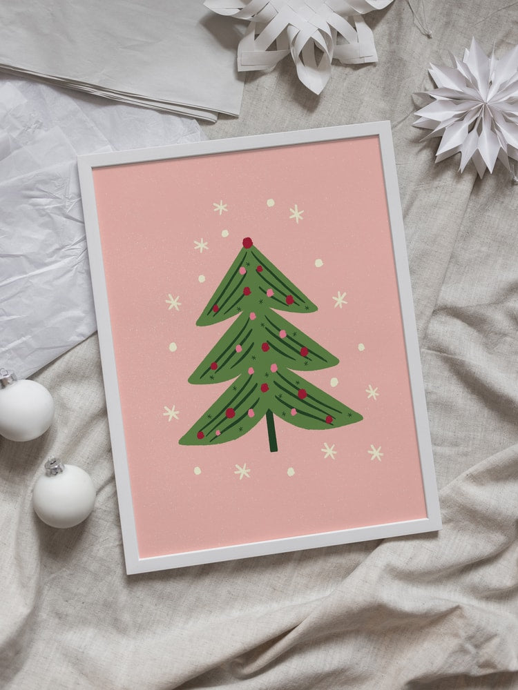 Whimsical Pink Christmas Tree