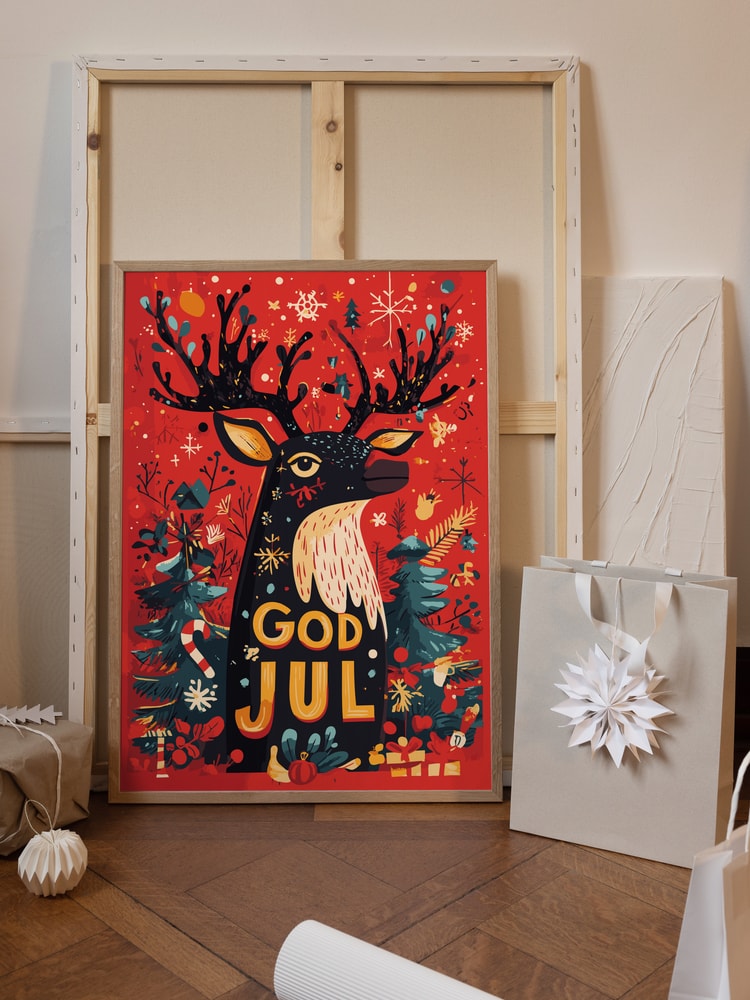God Jul Festive Reindeer