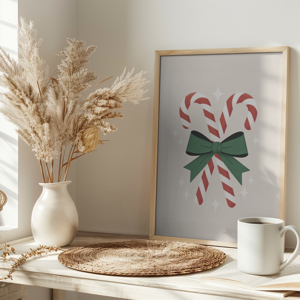 Candy Canes With Green Bow