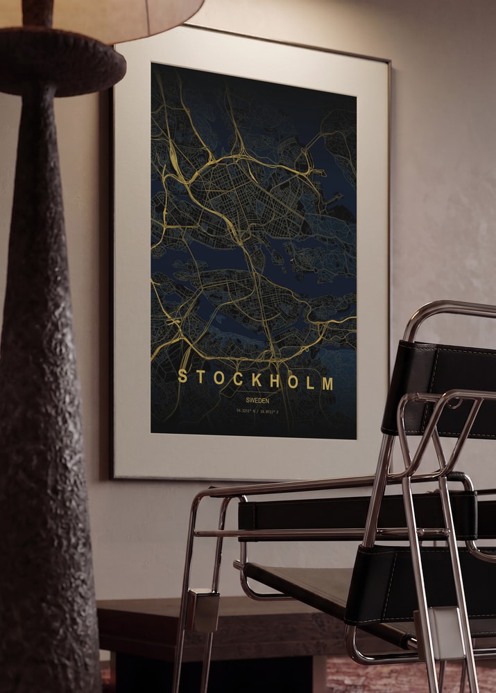 Golden Stockholm Map