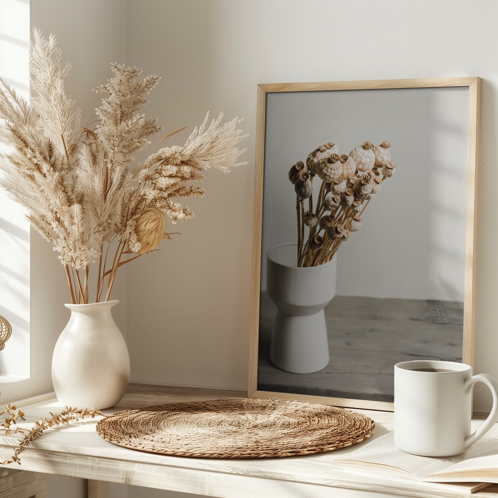 Natural Poppy Pods Vase