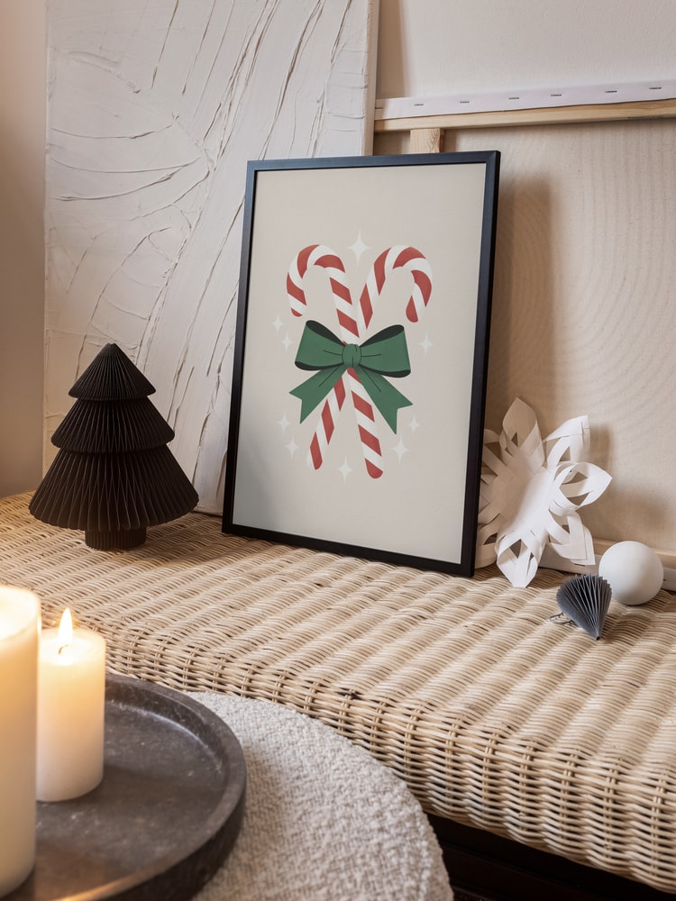 Candy Canes With Green Bow