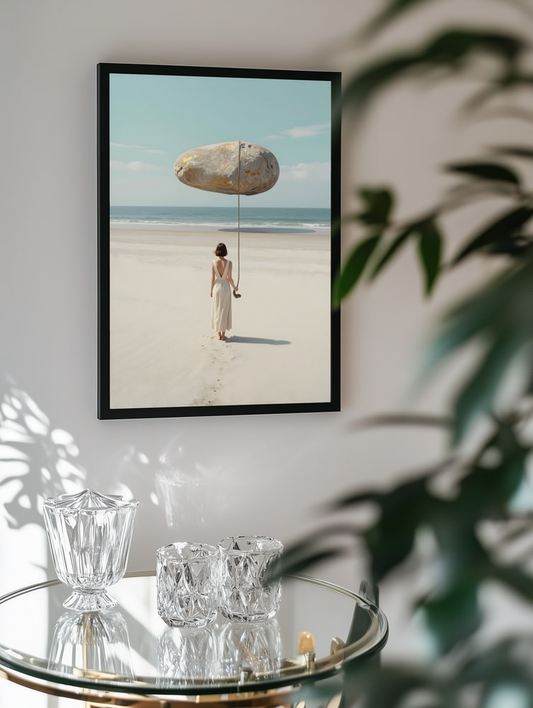 Serene Beach Floating Stone