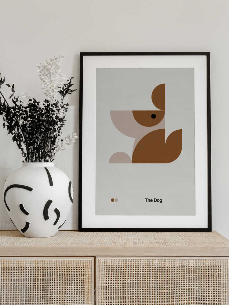 Bauhaus Dog Print | Minimalist Nursery Art