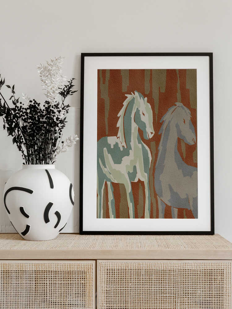 Abstract Forest Horses