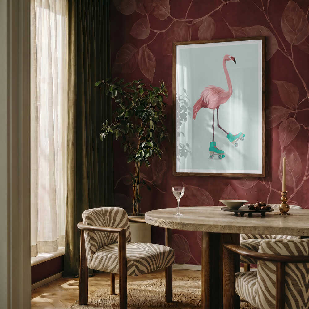 Roller Skating Flamingo